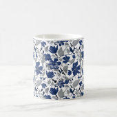 Mug Clematis Vine Elégante Aquarelle Bleue Fleurs (Centre)