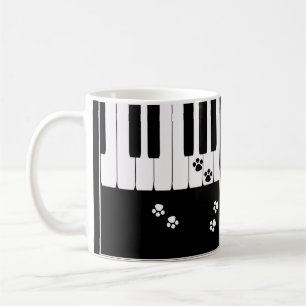 Mug Clés de piano et pattes de pieds de chat