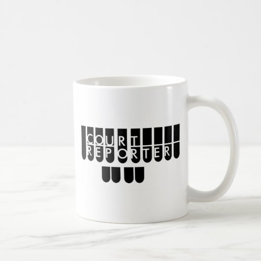 Mug Clés de reporter de cour noir blanc (Droite)