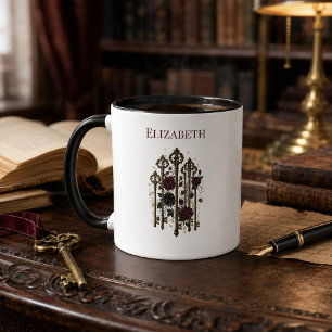 Mug Clés gothiques personnalisées Roses de Bourgogne D