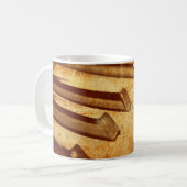 Mug Clés grunges de piano de feuille de musique (Devant gauche)