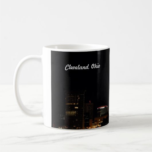 Mug Cleveland OH Night Skyline (Gauche)