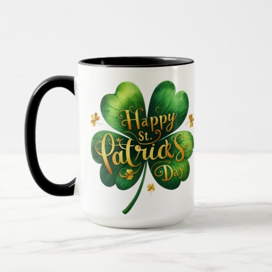 Mug Clic Four Leaf Clover Joyeux St Patrick's Day (Gauche)