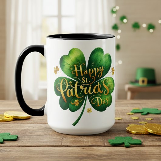 Mug Clic Four Leaf Clover Joyeux St Patrick's Day