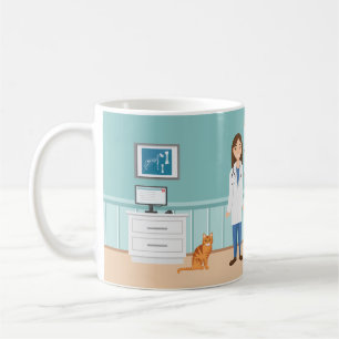 Mug Clinique Vétérinaire Vétérinaire Docteur Femme Nom