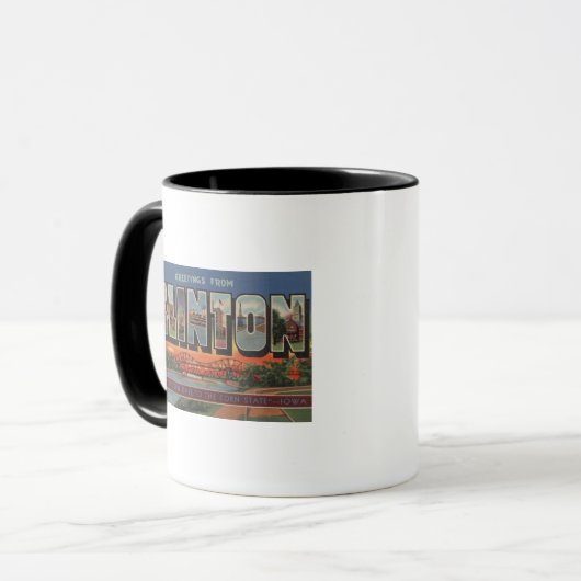 Mug Clinton, IowaGrandes lettres ScènesClinton, IA (Devant gauche)