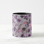 Mug cloches de main violettes et motif de papillons (Centre)
