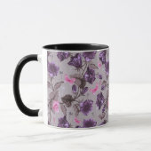 Mug cloches de main violettes et motif de papillons (Gauche)