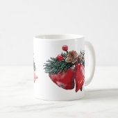 Mug Cloches rouges festives & Boug classique de Noël P (Devant droit)