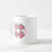 Mug Clockwise Arrows Minimal Geometric Red (Devant gauche)