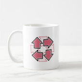 Mug Clockwise Arrows Minimal Geometric Red (Gauche)