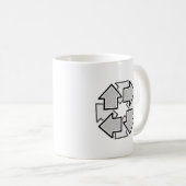 Mug Clockwise Arrows Minimal Geometric White Variant 1 (Devant droit)