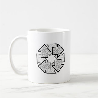 Mug Clockwise Arrows Minimal Geometric White Variant 1