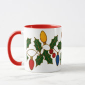 Mug Cloisonne Art Christmas Lights and Holly (Gauche)