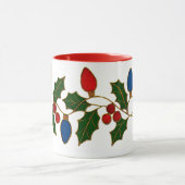 Mug Cloisonne Art Christmas Lights and Holly (Centre)