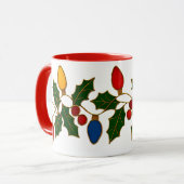 Mug Cloisonne Art Christmas Lights and Holly (Devant gauche)