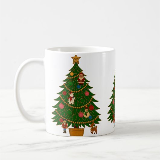 Mug Cloisonne Art Christmas Tree Character Ornaments (Gauche)