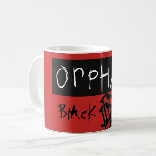 Mug Clone noir orphelin Sarah copiée (Devant gauche)