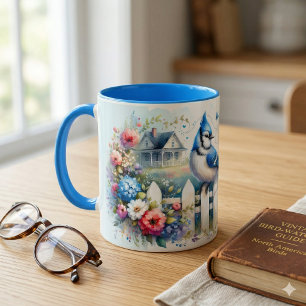 Mug Clôture de jardin de la maisonnette du geai bleu