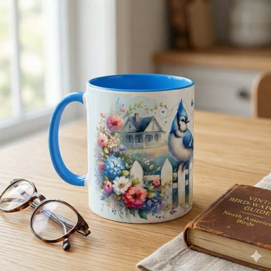 Mug Clôture de jardin de la maisonnette du geai bleu