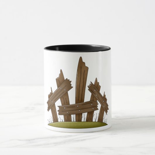 Mug Clôture en bois cassée Ferme rustique (Centre)