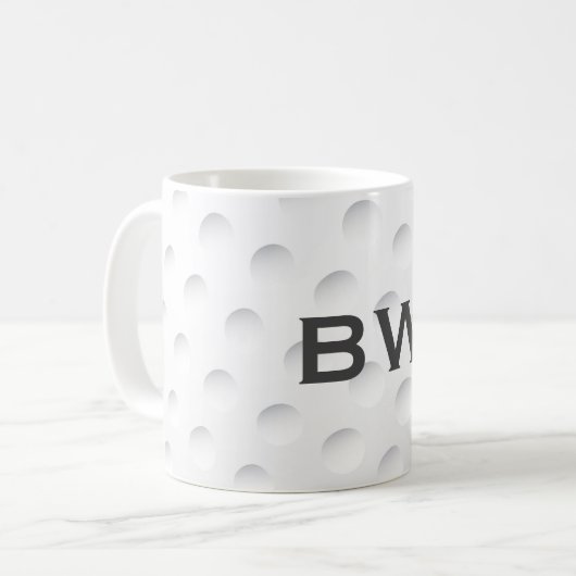 Mug Clôturer le monogramme du golf (Devant gauche)