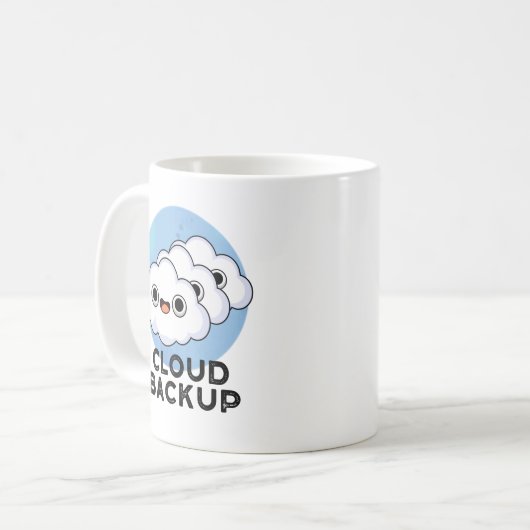 Mug Cloud Backup Funky Computer Météo Pun (Devant gauche)
