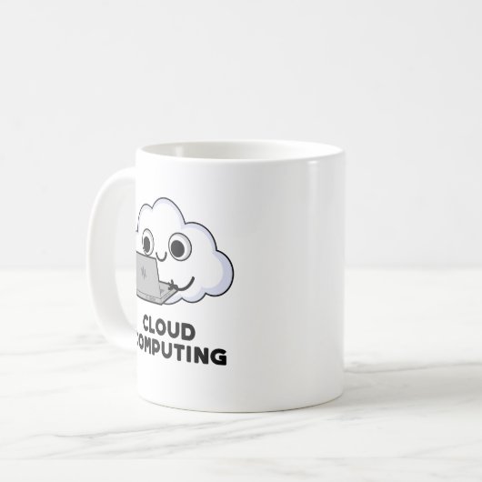 Mug Cloud Computing Funny Ordinateur Météo Pun (Devant gauche)