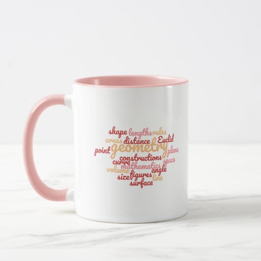 Mug Cloud de mot de géométrie rose (Gauche)