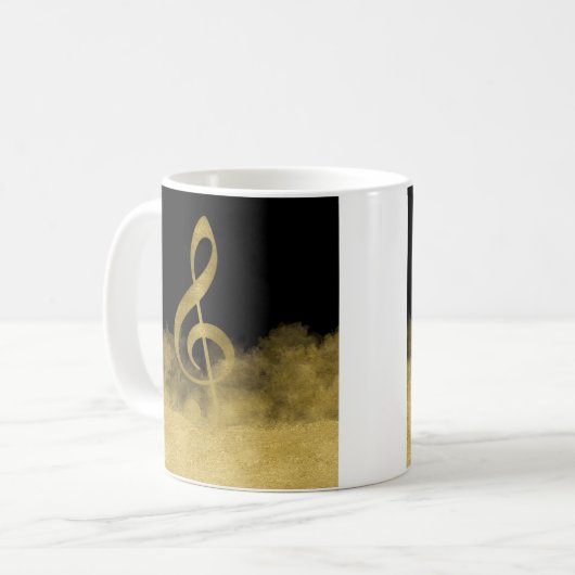 Mug Cloud Gold Treble Clef Music (Devant gauche)