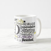 Mug Cloud Word Adjectif commençant par la lettre D (Devant droit)