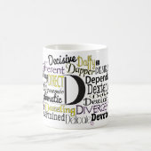 Mug Cloud Word Adjectif commençant par la lettre D (Centre)