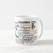 Mug Cloud Word Adjectif commençant par la lettre E (Devant droit)