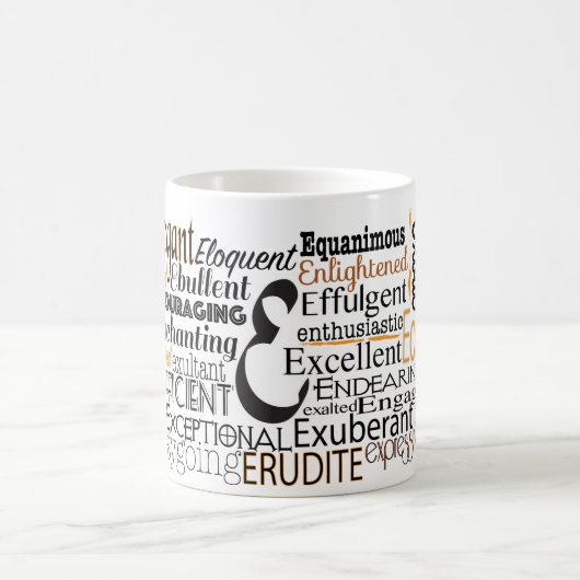 Mug Cloud Word Adjectif commençant par la lettre E (Centre)