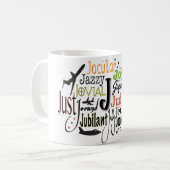 Mug Cloud Word Adjectif commençant par la lettre J (Devant gauche)