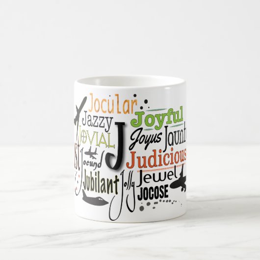Mug Cloud Word Adjectif commençant par la lettre J (Centre)