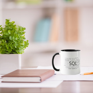 Mug Cloud Word de base de données SQL monochrome