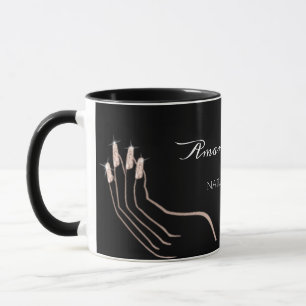 Mug Clous Artiste Manucure Pedicure Noir Blanc Étincel