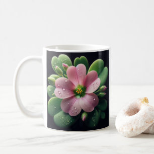 Mug Clover Floral rose et vert Oxalis