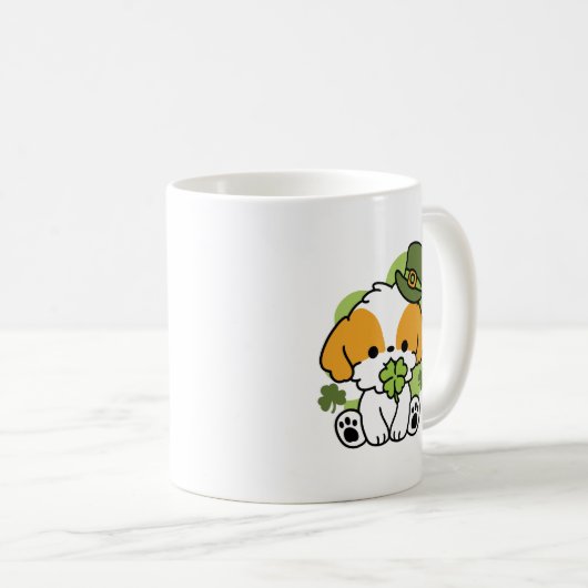 Mug Clover Pup Love - St. Patrick's Day Chien Design (Devant droit)