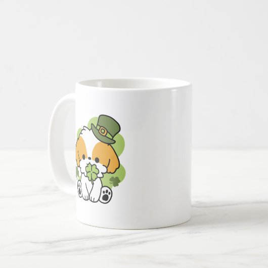 Mug Clover Pup Love - St. Patrick's Day Chien Design (Devant gauche)