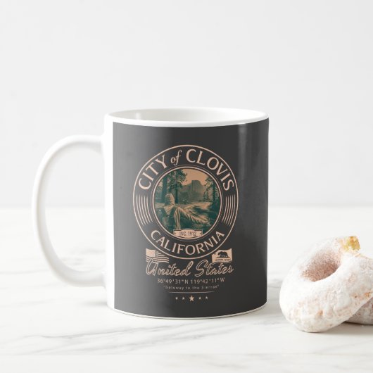 MUG CLOVIS FRESNO CALIFORNIA - VILLE DE CLOVIS CA (Avec donut)