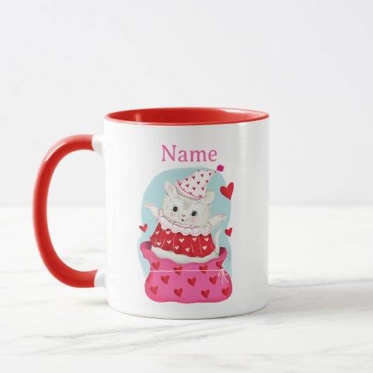 Mug Clown blanc vintage Valentine (Gauche)