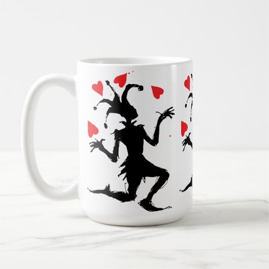 Mug Clown Effrayant Jouant avec des Cœurs (Gauche)