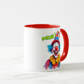 Mug Clown rigolo avec chapeau rouge. (Devant droit)