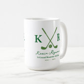 Mug Club croisé vert pour golfeurs élégants (Devant droit)
