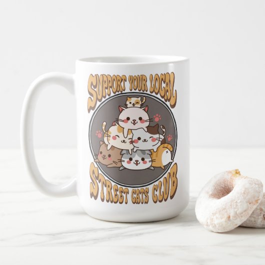 Mug Club de chats de rue (Avec donut)