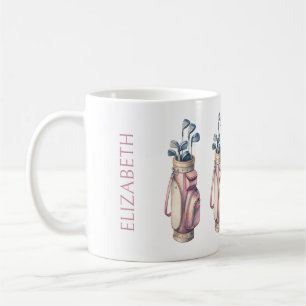 Mug Club de golf vintage Rose Aquarelle Personnalisé