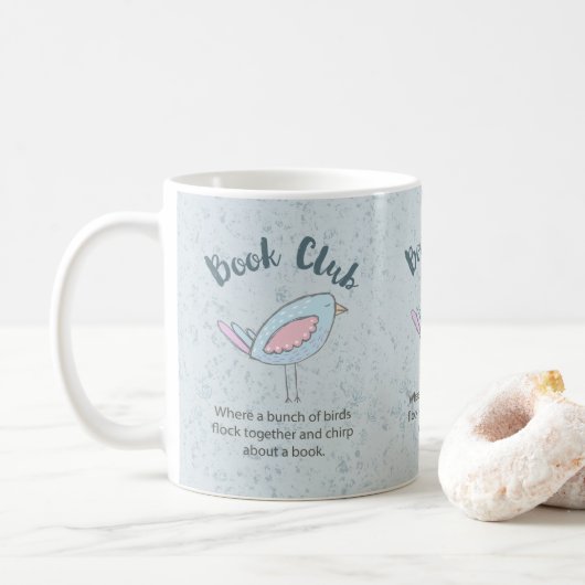 Mug Club de lecture mignon moderne d'oiseau lisant le (Avec donut)