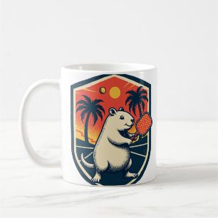 Mug Club de Pickleball Capybara Logo Rétro - Sport Vin